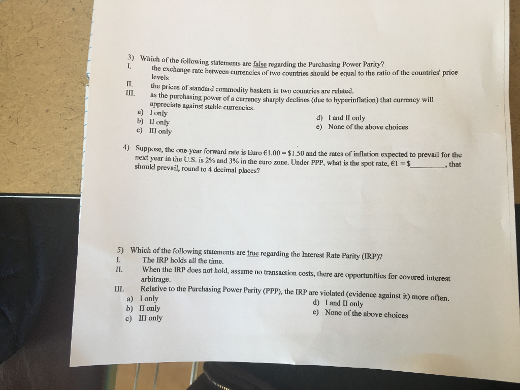  please show the work for the math problems 3) Which of