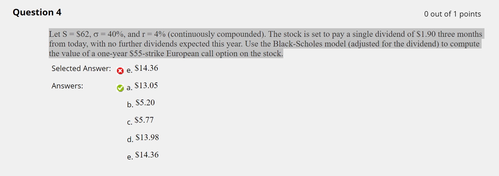 I would prefer someone to answer this using a black scholes model