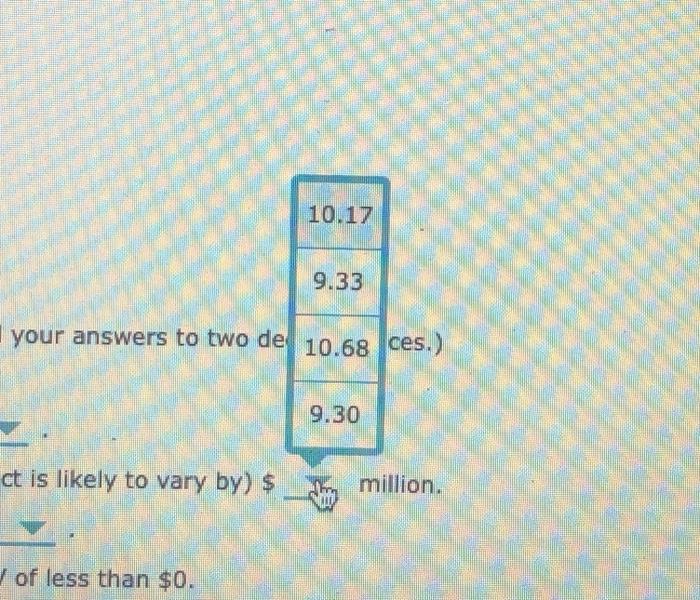 likely $7.94 million 0.30 Optimistic $16.45 million 0.35 Probability Data for z