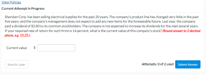 View Policies Current Attempt in Progress Sheridan Corp. has been selling