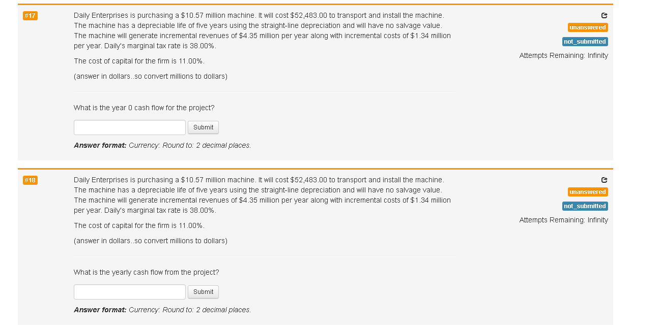  Daily Enterprises is purchasing a $10.57 million machine. It will cost