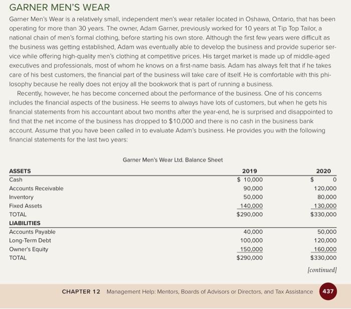 - Garner Men's Wear Case Study 3. How many days are there