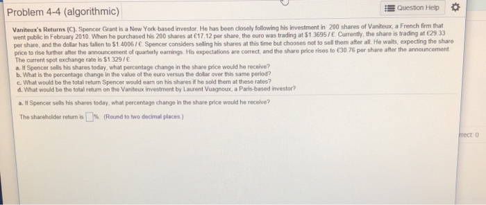  Problem 4-4 (algorithmic) Quest on Help * Vaniteux's Returns (C). Spancer