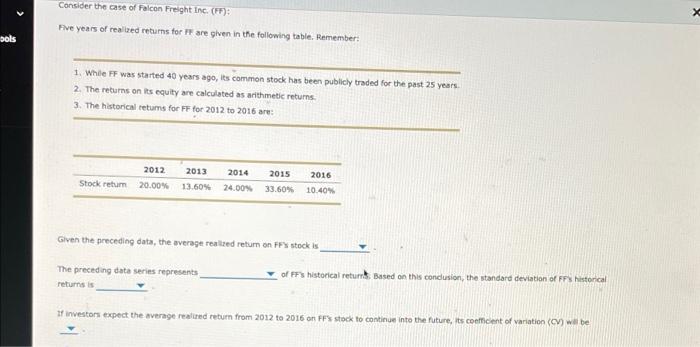 Historical data on realized returns is often used to estimate future results.