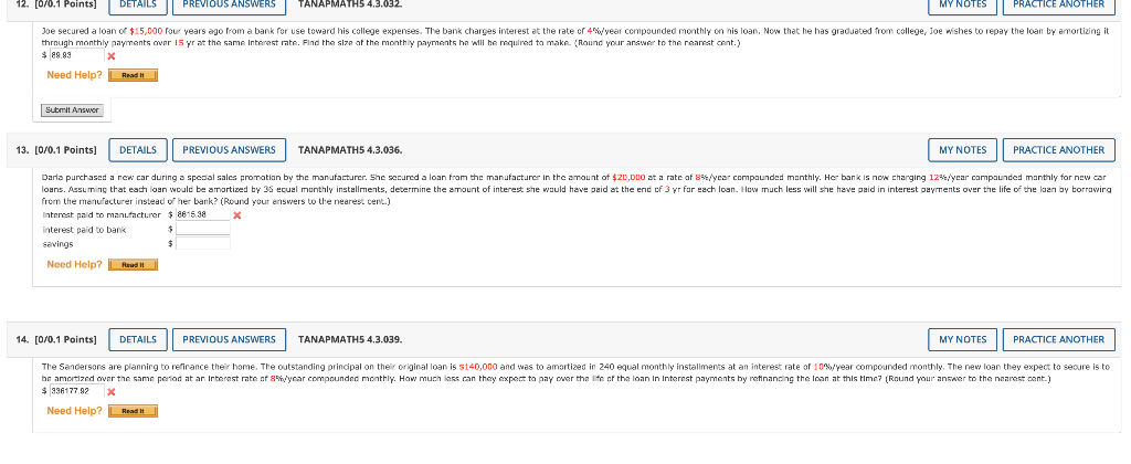  [0/0.1 Points DETAILS PREVIOUS ANSWERS TANAPMATH5 4,3.032. MY NOTES PRACTICE ANOTHER