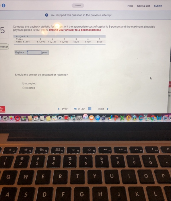  Saved Help Save & Exit Submit You skipped this question in