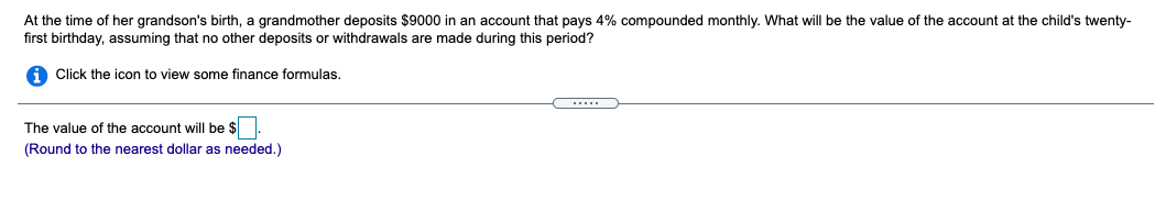 now 10 years old, how much money must be set aside at