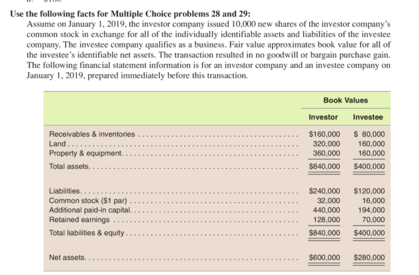  Please show work Use the following facts for Multiple Choice problems