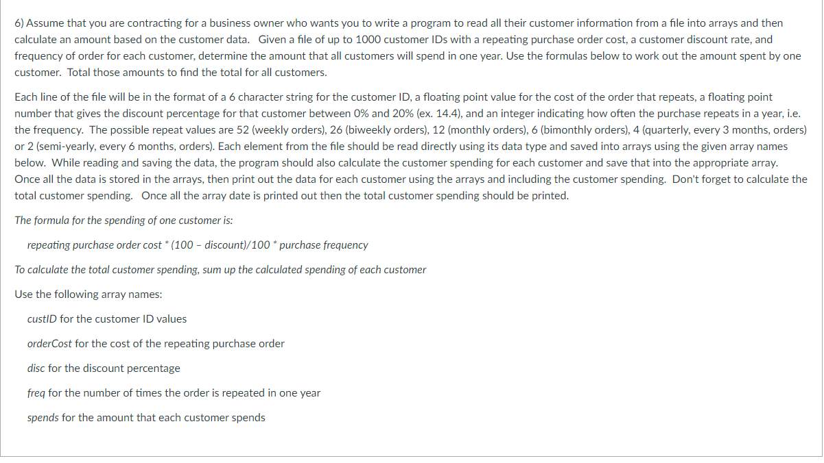 There are two questions. Please help. 6) Assume that you are contracting