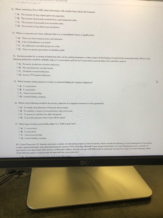 2 When reviewing a Form 4562, what information will a lender