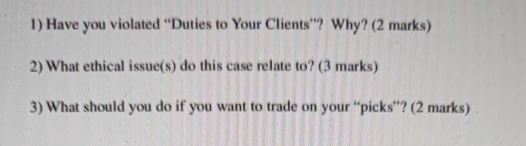 3 marks in total) 3.b) As a student, on your own. you