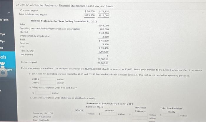 Statements, Cash Flow, and Taxes Amylon Corporationis inancial staltiniens (uvials and stars