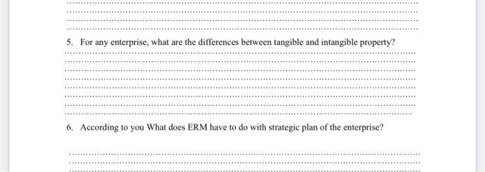 5. For any enterprise, what are the differences between tangible and