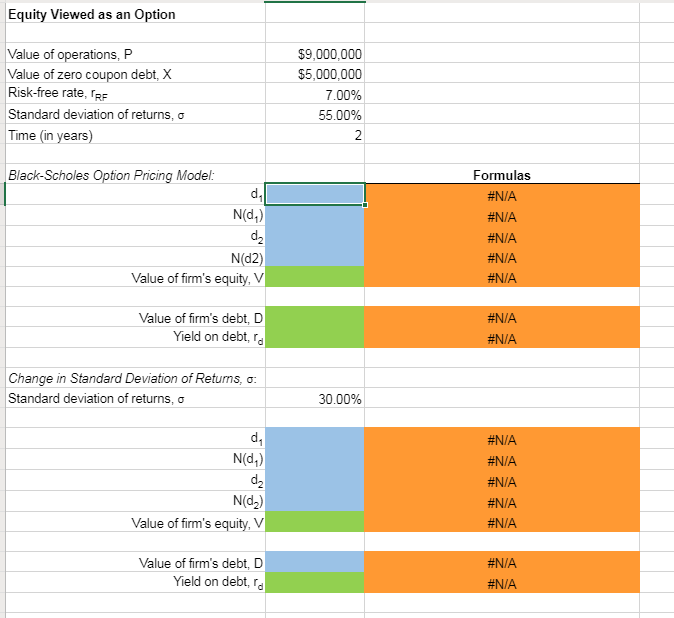Excel Online Structured Activity: Equity Viewed as an Option Excel Online Structured