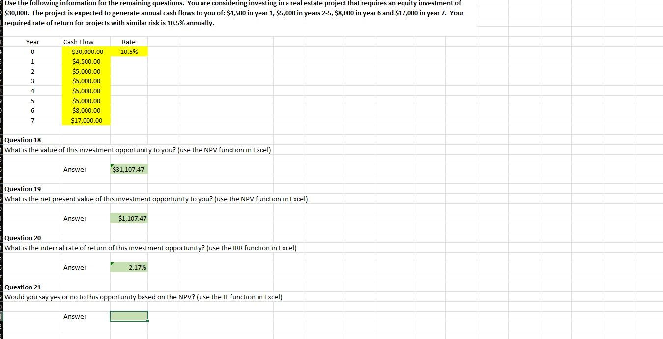 Please verify that work is correct and give answer to #21 using