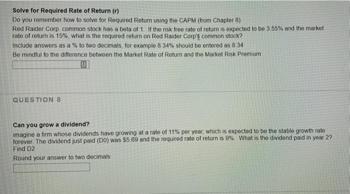  Solve for Required Rate of Return Do you remember how to