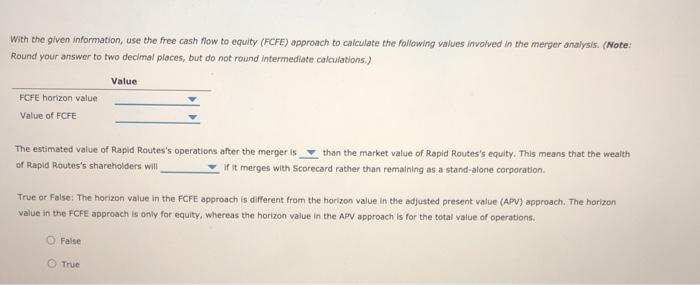Scorecard Corp. is considering an acquisition of Rapid Routes Logistics, Scorecard Corp.