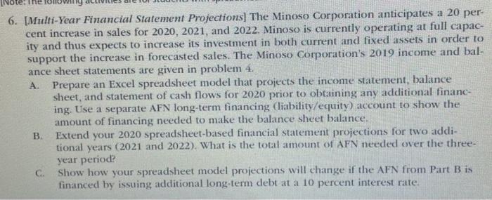  question 6 parts a & b please using the financial statements