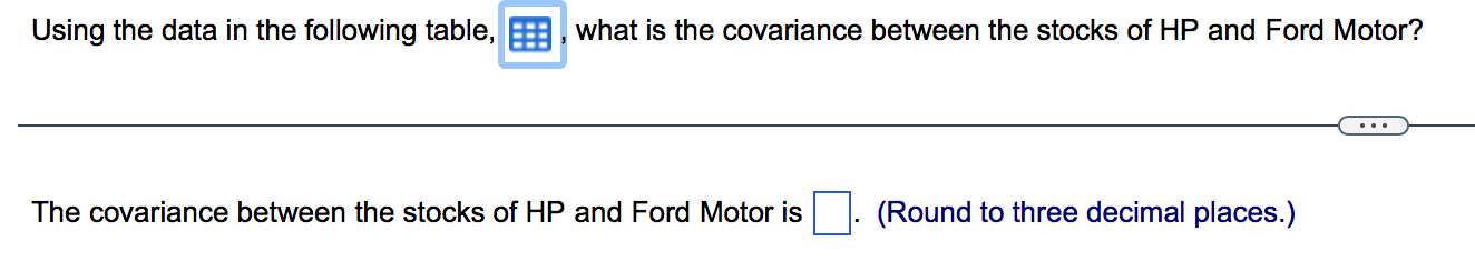 Using the data in the following table, E , what is