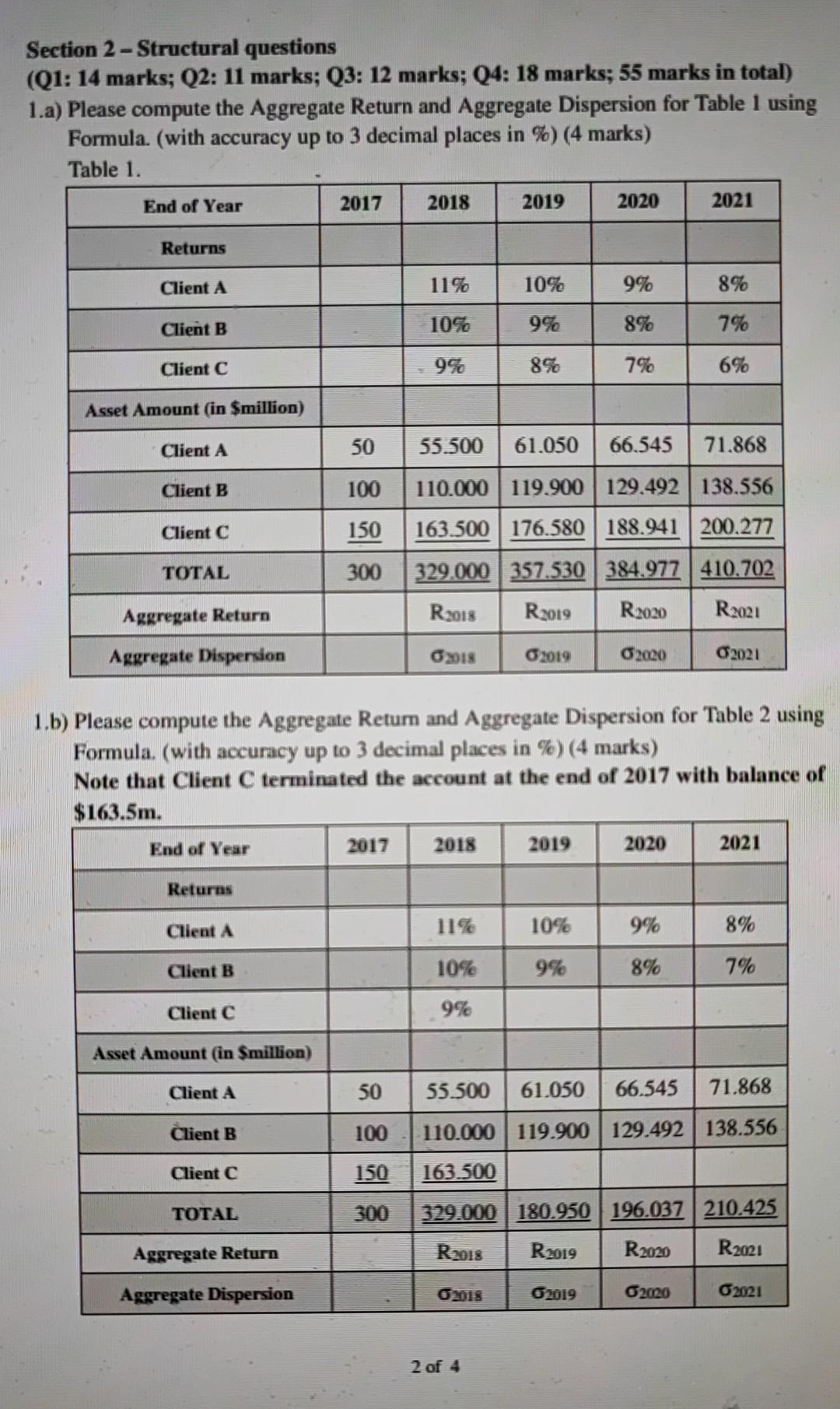  Section 2 - Structural questions (Q1: 14 marks; Q2: 11 marks;