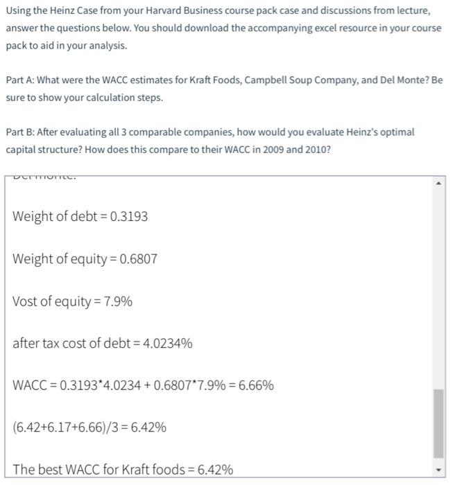  Using the Heinz Case from your Harvard Business course pack case