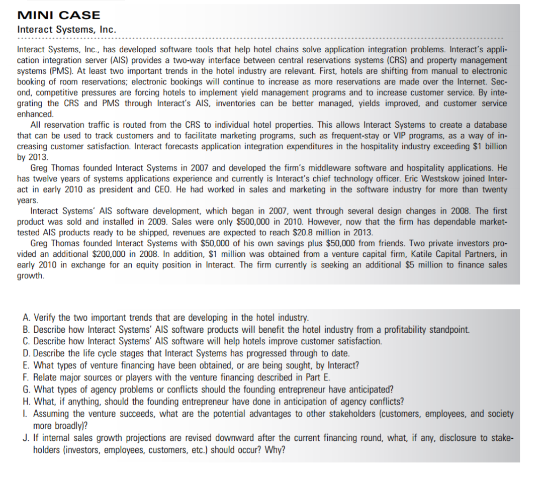 MINI CASE Interact Systems, Inc. Interact Systems, Inc., has developed software