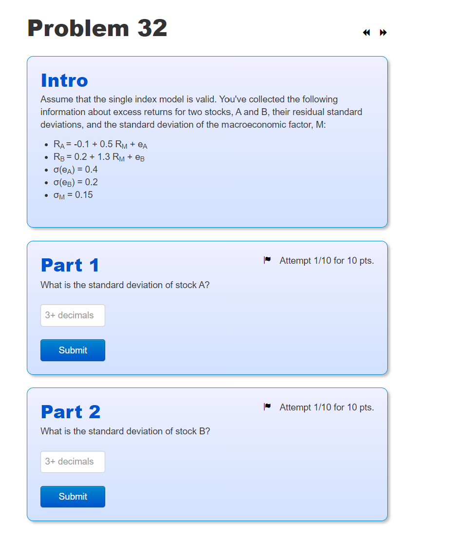 Problem 32 Intro Assume that the single index model is valid.