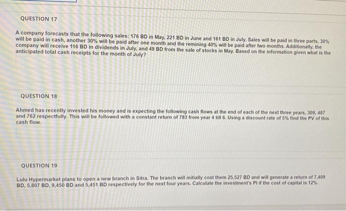 Please I need a solution to all the questions please QUESTION 17