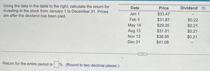 Answer please Using the data in the table to the right, calculate