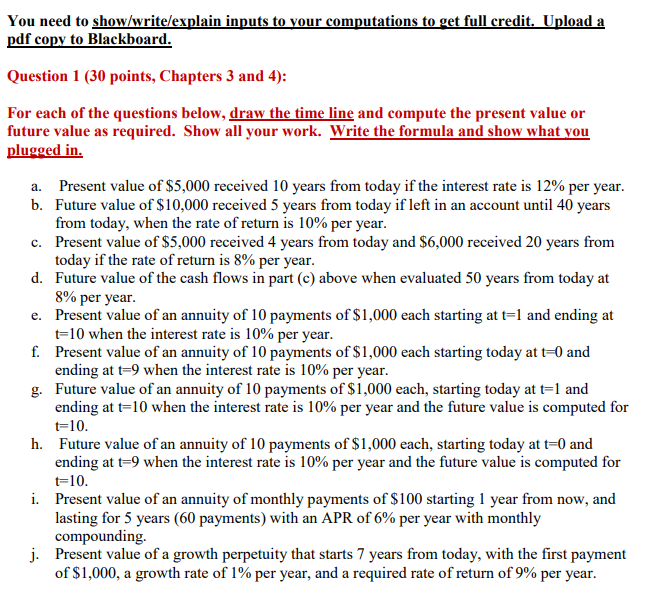 You need to show/write/explain inputs to your computations to get full