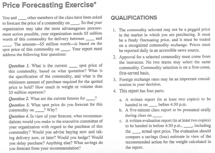 This is a forecasting exercise, the target commodity was picked as Wheat.