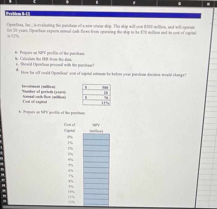 please show me what formulas to use for a,b,c,d D E Problem
