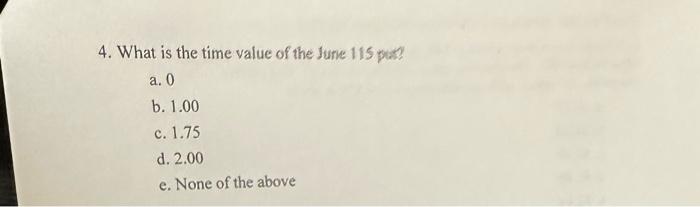 asap! thanks Part 1 OPTTON PRICING PRINCIPL.AS The following quotes were for