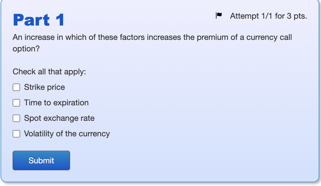  Part 1 | Attempt 1/1 for 3 pts. An increase in