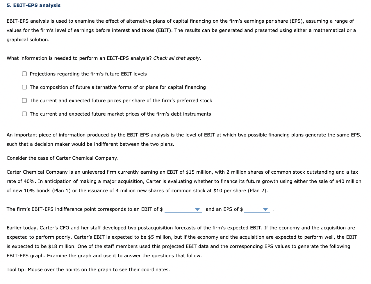 5. EBIT-EPS analysis EBIT-EPS analysis is used to examine the effect