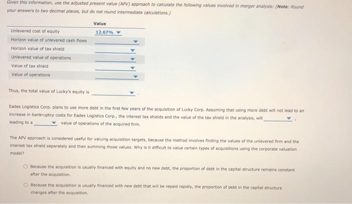 Eades Logistics Corp., which is considering the acquisition of Lucky Corp., estimates