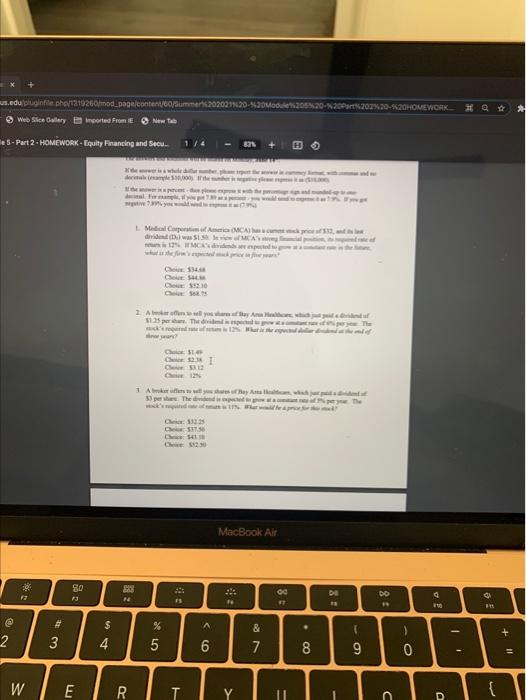 1.5. The last dividend paid by PCN (D) was $2 per share.