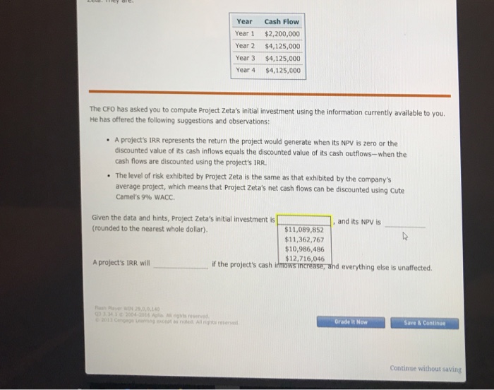 stay the same) 3. Understanding the IRR and NPV Aa Aa The