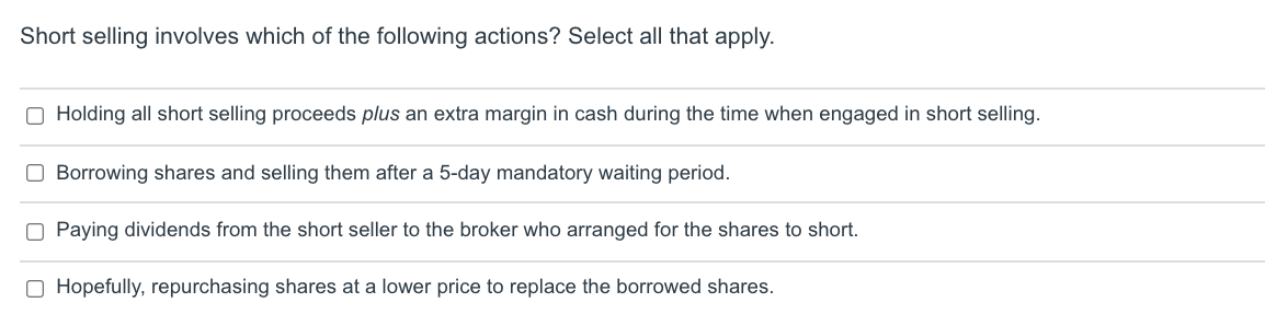 using margin loans. You bought shares of a firm at $117.1. If