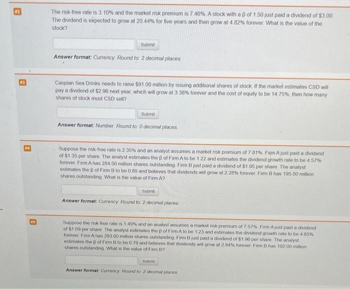 please answer all its my last question 12 2 The risk free