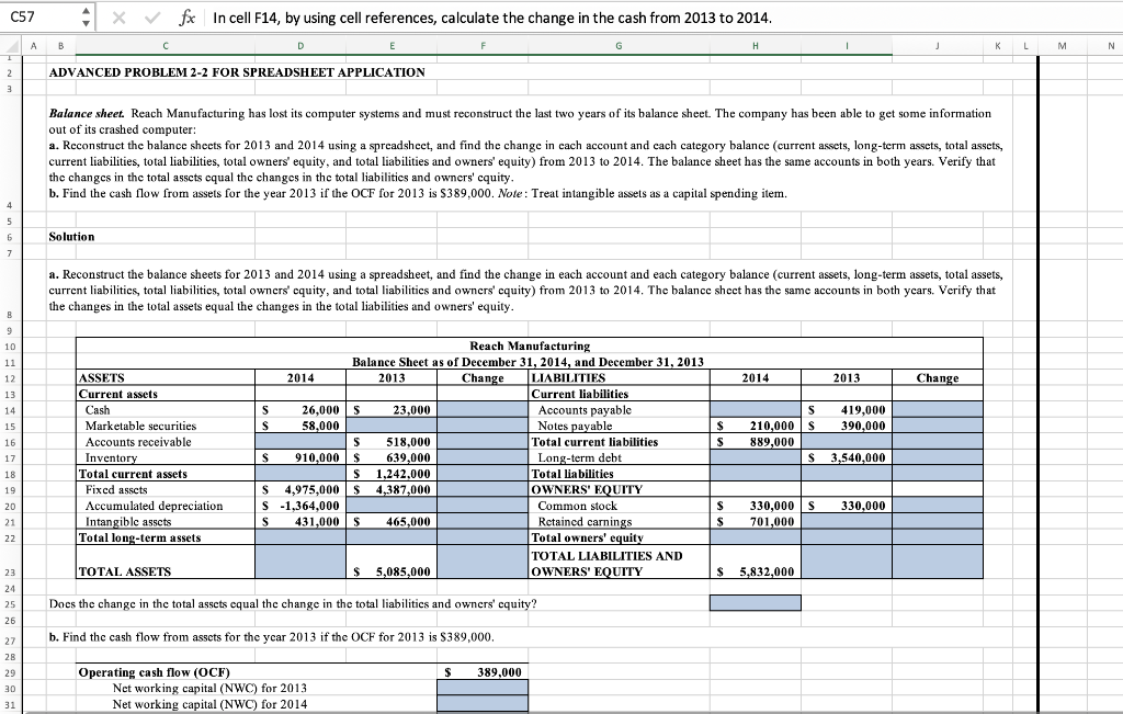 I need cell references and formulas for the sheets. The number