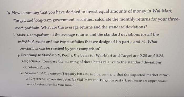 May 2013 through May 2015 Month S&P 500 Walmart Target 2013 May