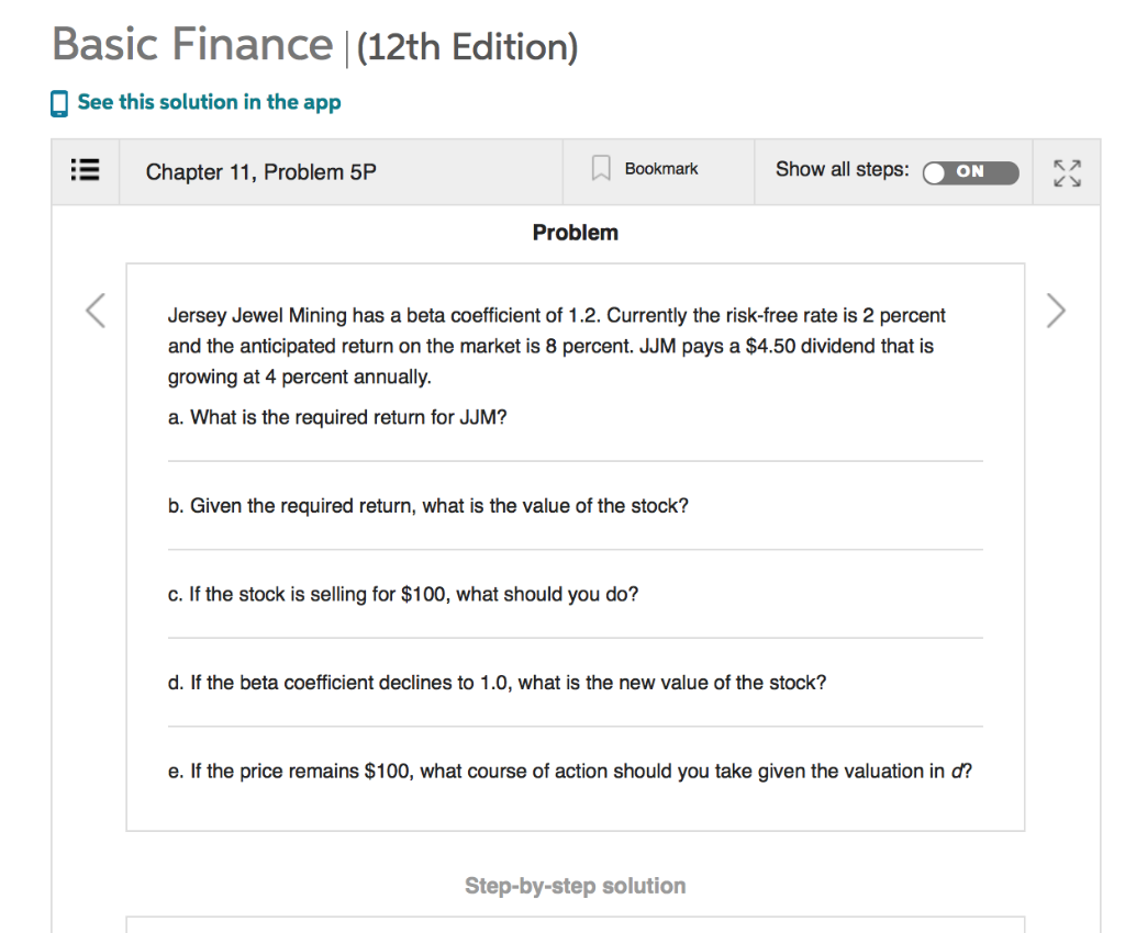  https://www.chegg.com/homework-help/Basic-Finance-12th-edition-chapter-11-problem-5P-solution-9781337691017 Basic Finance (12th Edition) See this solution in the app