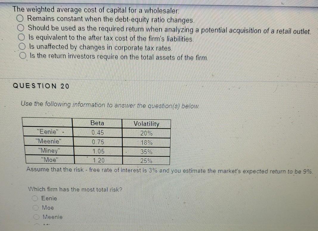 a firm's cost of equity and after tax cost of debt that