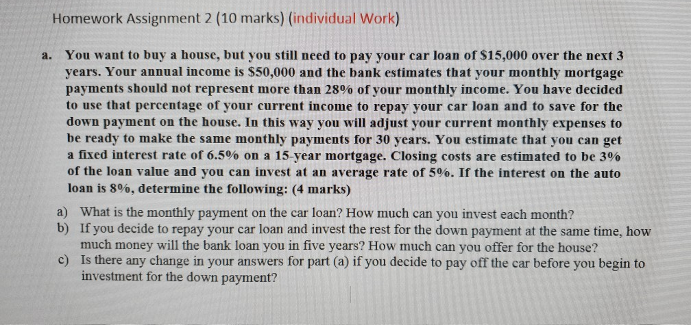  I need the answer please Homework Assignment 2 (10 marks) (individual