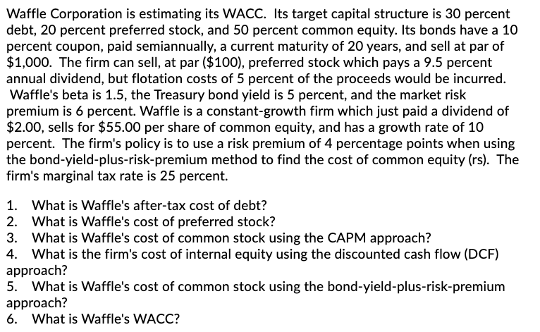  -Show all work! -All equations correctly inputed, preferably on Excel. -Use