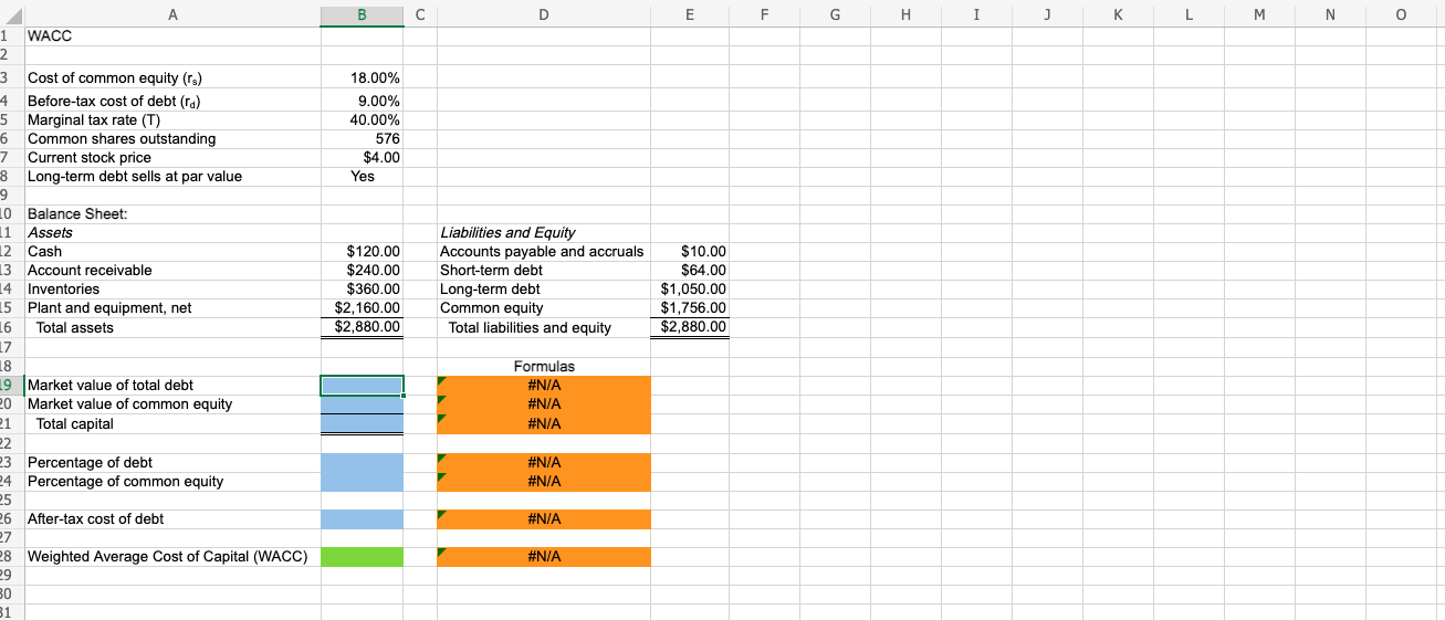 M N o 18.00% 9.00% 40.00% 576 $4.00 Yes A 1 WACC