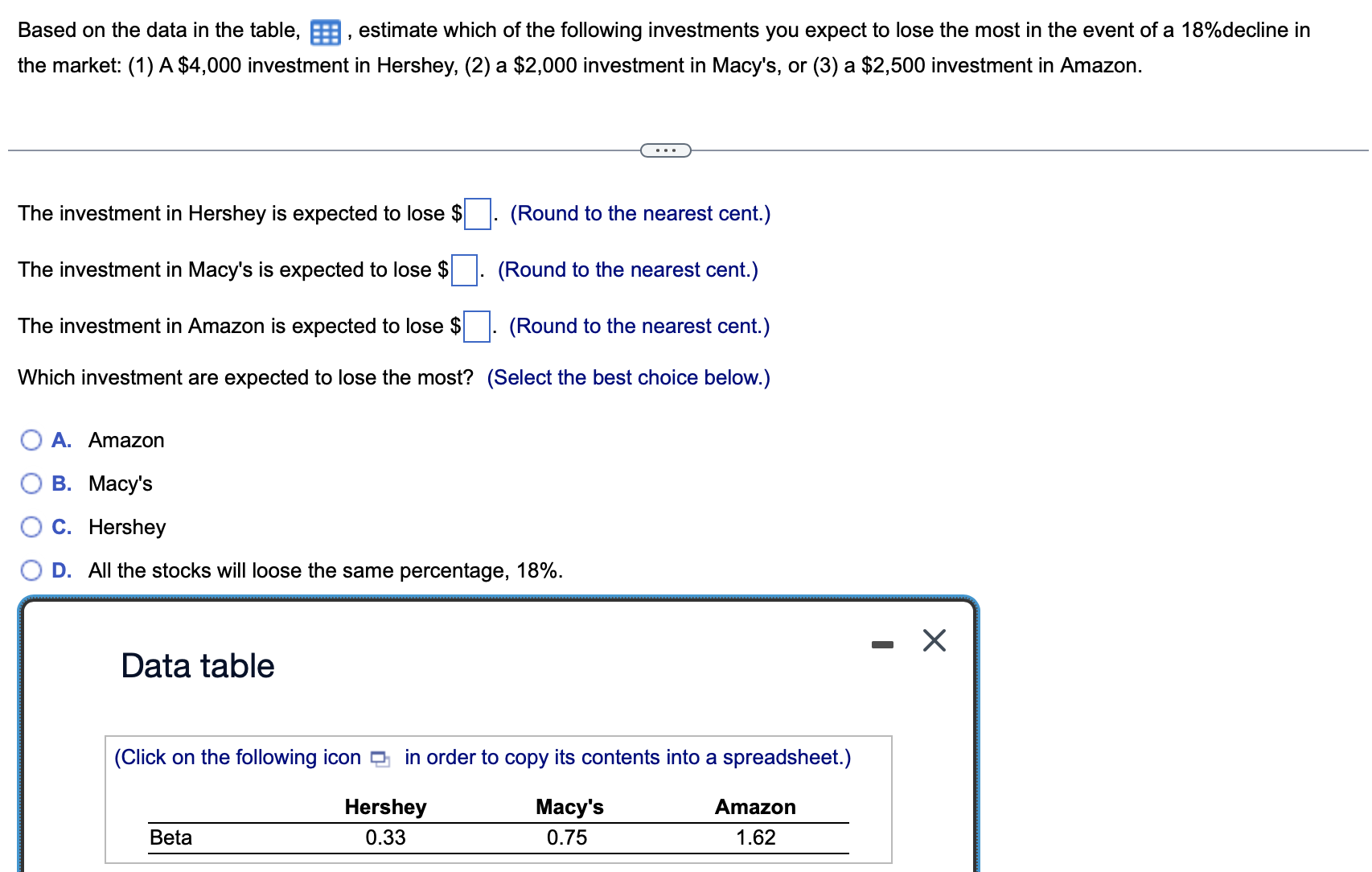  Based on the data in the table, , estimate which of