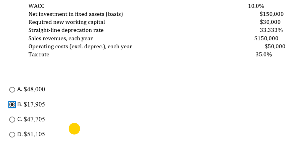 Nico Inc is considering a new investment whose data are shown below.