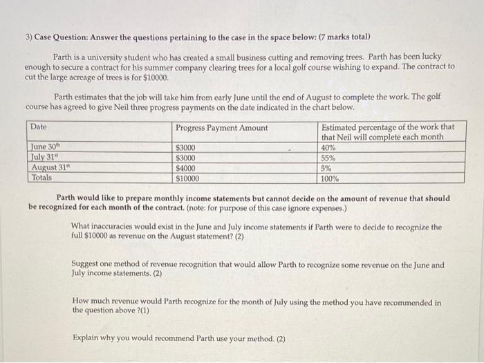 i need the answer quickly 3) Case Question: Answer the questions pertaining
